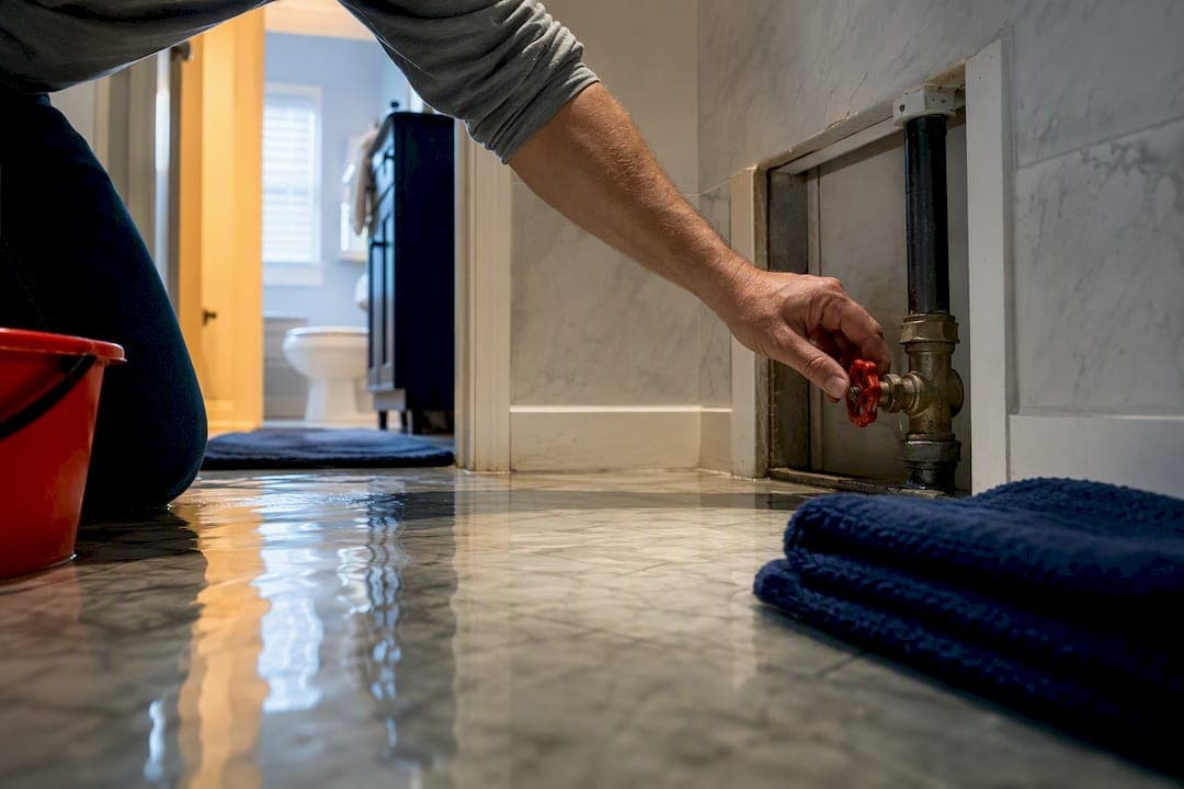 First 60 Minutes After a Bathroom Flood: Shut Water, Save Your Claim
